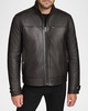 Men's Leather Jacket with Removable Faux Fur Lining