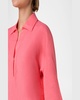 Kimono-Sleeve Linen Collared Blouse