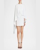 Laure Asymmetric Draped Crepe Mini Dress