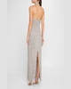 Beaded Halter Column Gown