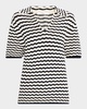 Logan Short-Sleeve Crochet Polo Top