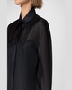 Silk Organza Button-Front Blouse