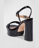Patent  Ankle-Strap Platform Sandals