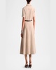 Kiera Suede Fit-Flare Belted Midi Dress