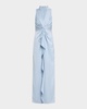 Twist-Front Crepe Back Satin Column Gown
