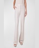 Marilyn High-Rise Check Bootcut-Leg Crepe Pants