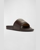Men's Leather and Rubber Slide Sandals