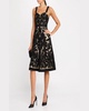 Sleeveless Embroidered Mesh Midi Dress