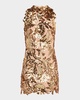Dahlia Halter Sequin Floral Mini Dress