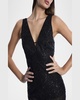 Sequin-Embellished Cutout Gown