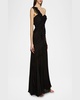 Harlow Asymmetric Crinkle Chiffon Gown