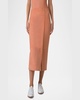 Nubuck Leather Midi Pencil Skirt