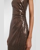 Strapless Sequin Twist Gown