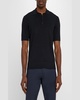 Men's Grid Jacquard Polo Sweater