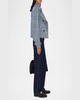 Check Double-Breasted Short Trench Coat