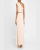 One-Shoulder Draped Crepe Back Satin Gown