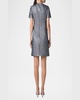 Textured Silk Short-Sleeve Dress