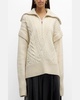 Callie Cable-Knit Half-Zip Sweater