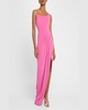 Strapless Corset Asymmetric Crepe Gown