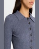 Ribbed Spread-Collar Sweater