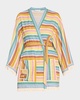 Everley Striped Kimono Robe Coverup
