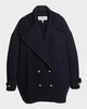Pebble Double-Breasted Wool Peacoat