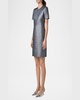 Textured Silk Short-Sleeve Dress