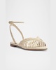 Agatha Braided Leather Flat Sandals 