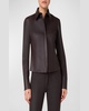Nappa Leather Long-Sleeve Fitted Shirt