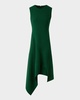 High-Low Wool Crepe Midi Dress