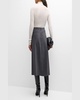 Clara Pinstripe Midi Wrap Skirt