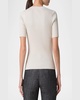 Crochet Stripe Rib Knit Short Sleeve Sweater