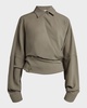 Draped Crepe Blouse