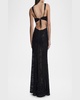 Sequin-Embellished Cutout Gown