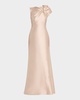 Twisted Shoulder Mikado Mermaid Gown