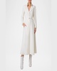 Belted Fit-Flare  Wool Double Face Midi Dress 