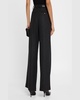 Pleated Pinstripe Wide-Leg Trousers
