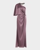 Beaded One-Shoulder Twist Gown
