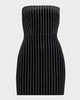 Strapless Crystal Velvet Mini Dress