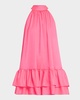 Erna Tie-Neck Halter Mini Dress