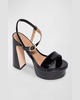 Patent  Ankle-Strap Platform Sandals