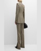 Prince Straight-Leg Plaid Houndstooth Trousers
