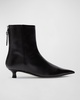 Zoe Leather Kitten Ankle Booties