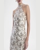 Sequin-Embellished Halter Mini Dress