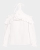 Flower Halter Cold-Shoulder Top