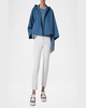 Bracelet-Sleeve Cotton Gabardine Hooded Car Coat