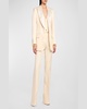 Barathea Silk-Wool Flared Tuxedo Pants