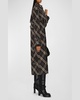 Snug Check-Print Long Trench Coat