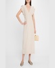 Cap-Sleeve Flax Linen Maxi Dress
