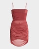 Draped Mesh Tucked Corset Mini Dress